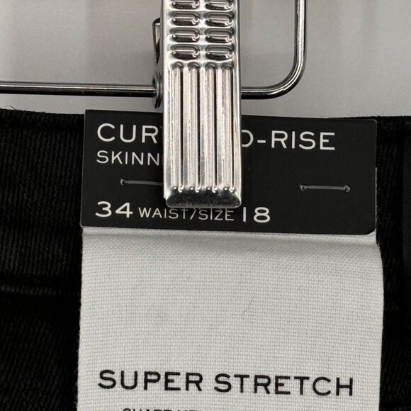 Ralph Lauren Womens Curvy Skinny Jeans Size 18 coated denim Black new $125 - Picture 4 of 15